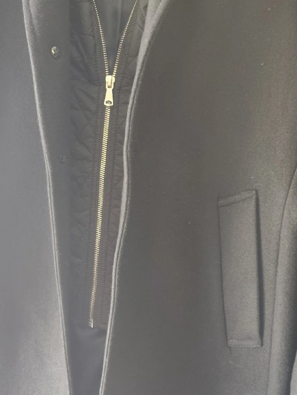 Banana Republic Men's Black Wool-Blend Sport Coat with Quilted Zip-In Liner